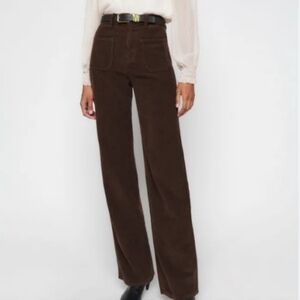 Reformation Brown Corduroy High-Rise Wide Leg Pants